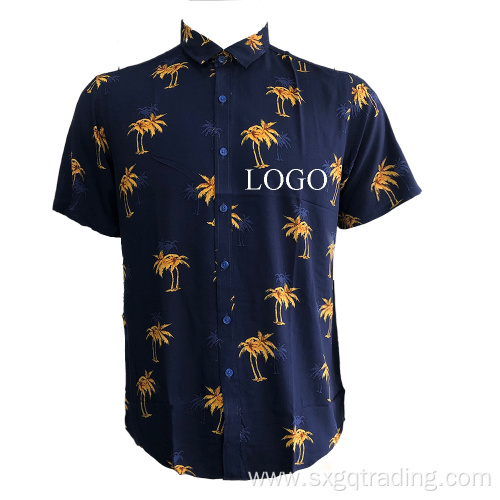 Deep color men's viscosa shirt With Exquisite Workmanship